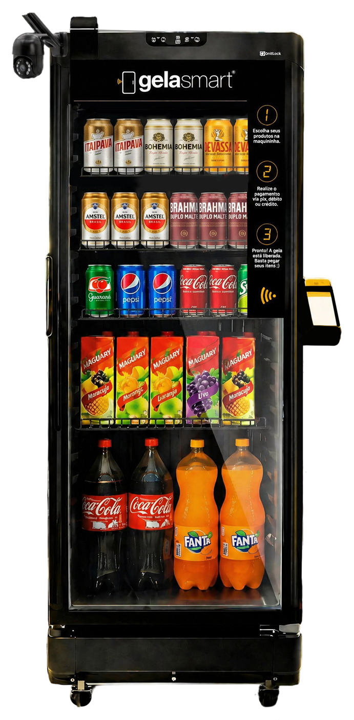 Geladeira autônoma Gela Smart - franquia de loja autônoma 24h